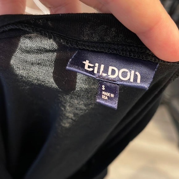 Tildon Black Lightweight Burnout Top Tee Small - Picture 2 of 6